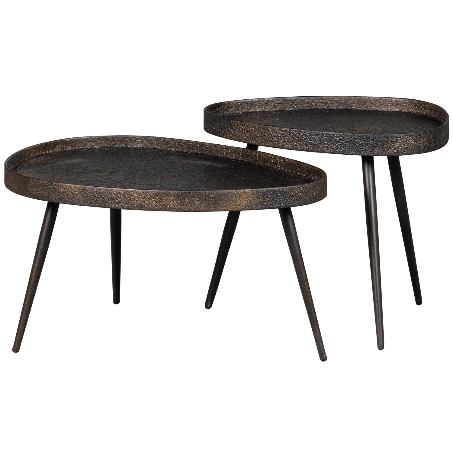 Crude bijzettafels antique brons - set van 2