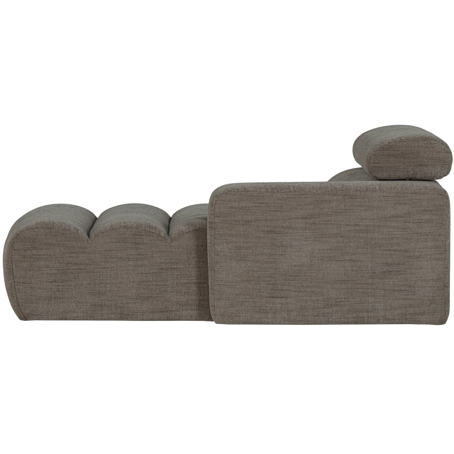 Novi chaise longue element arm rechts boucle karamelbruin