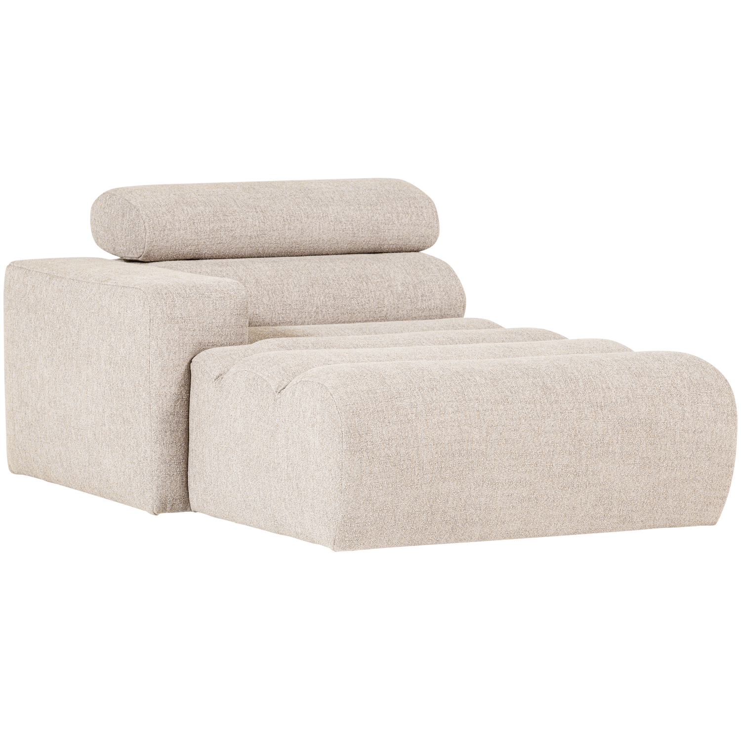 Novi chaise longue element arm links ribstof terra