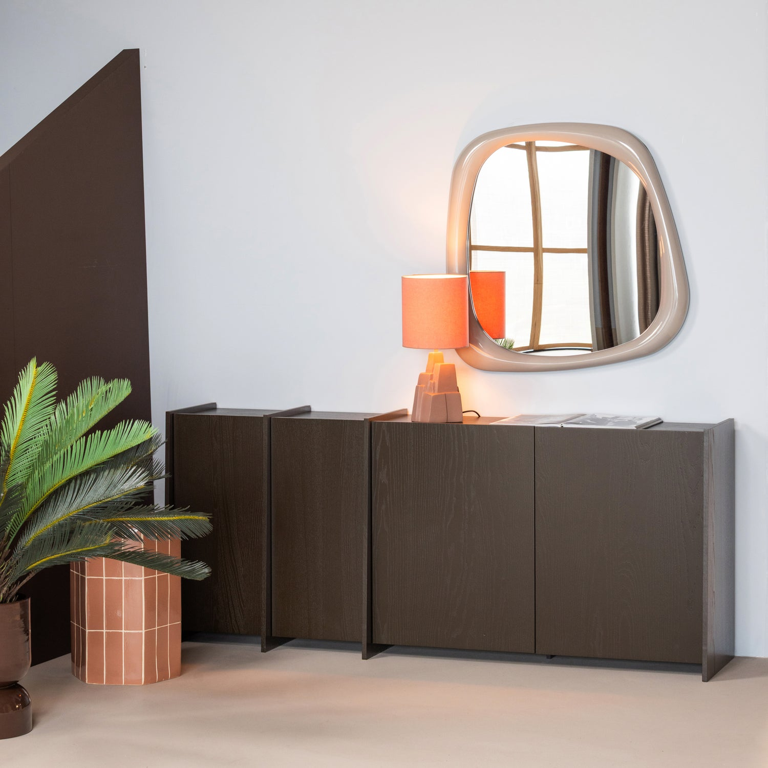 Brock dressoir 200 cm essen fineer warmgrijs [fsc]
