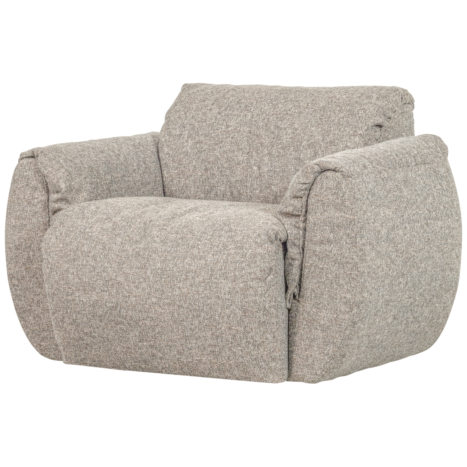 Baggy draaifauteuil geweven stof warmgrijs melange