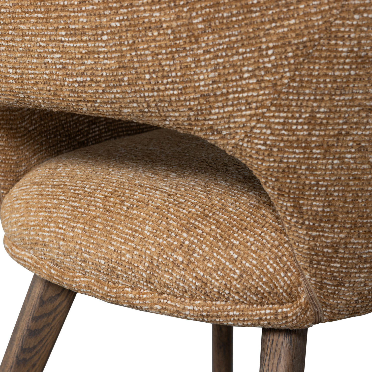 Murat eetkamerstoel taupe met houten poot naturel