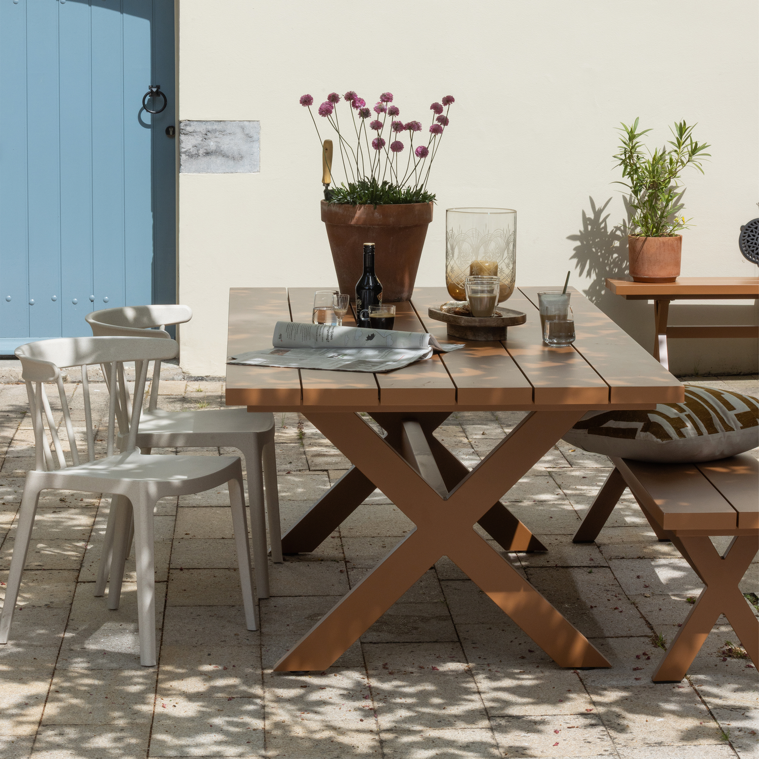 Delta picknick tuintafel aluminium terra 220x100 cm
