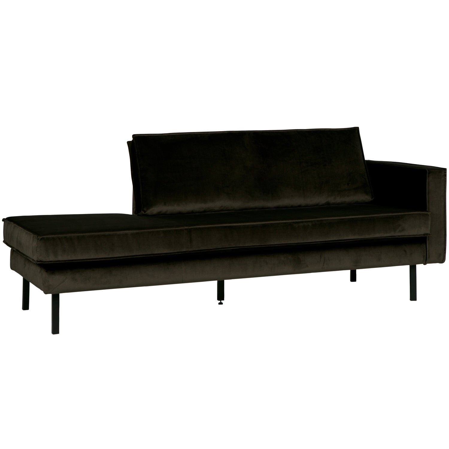 Rodeo daybed rechts ribstof bruin