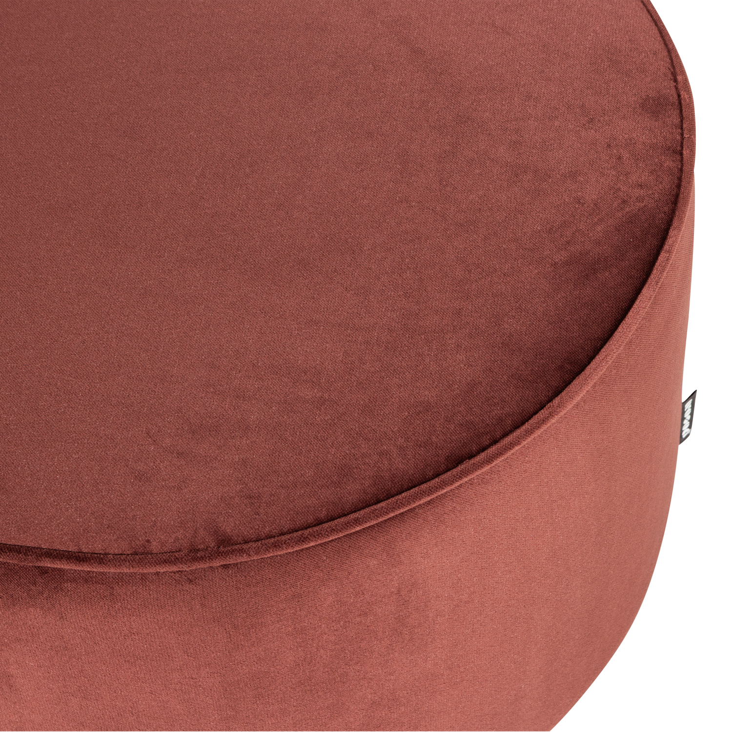 Sara poef laag 36xo60 cm velvet bordeauxrood [fsc]