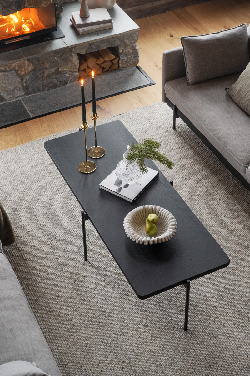 Shelton houten salontafel zwart - 145 x 60 cm