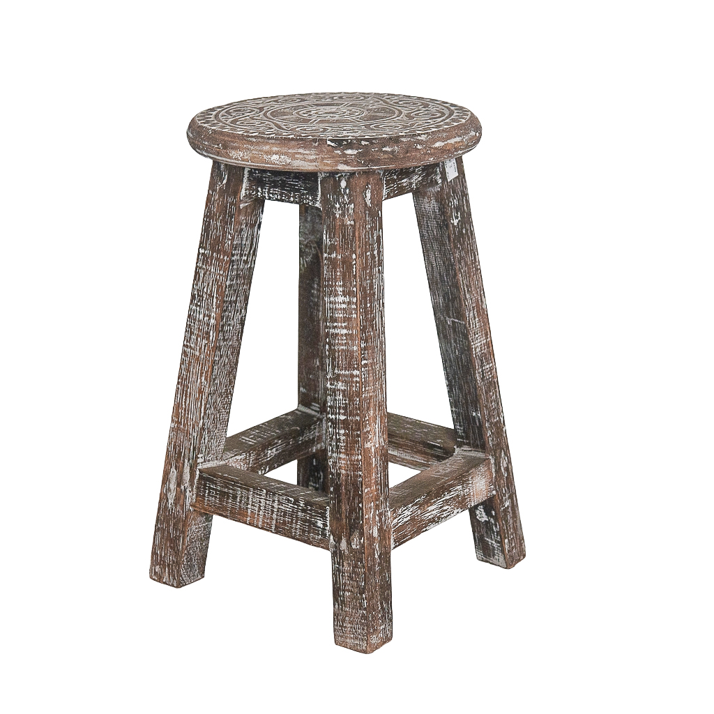 Krukje mandala natural wood / white wash