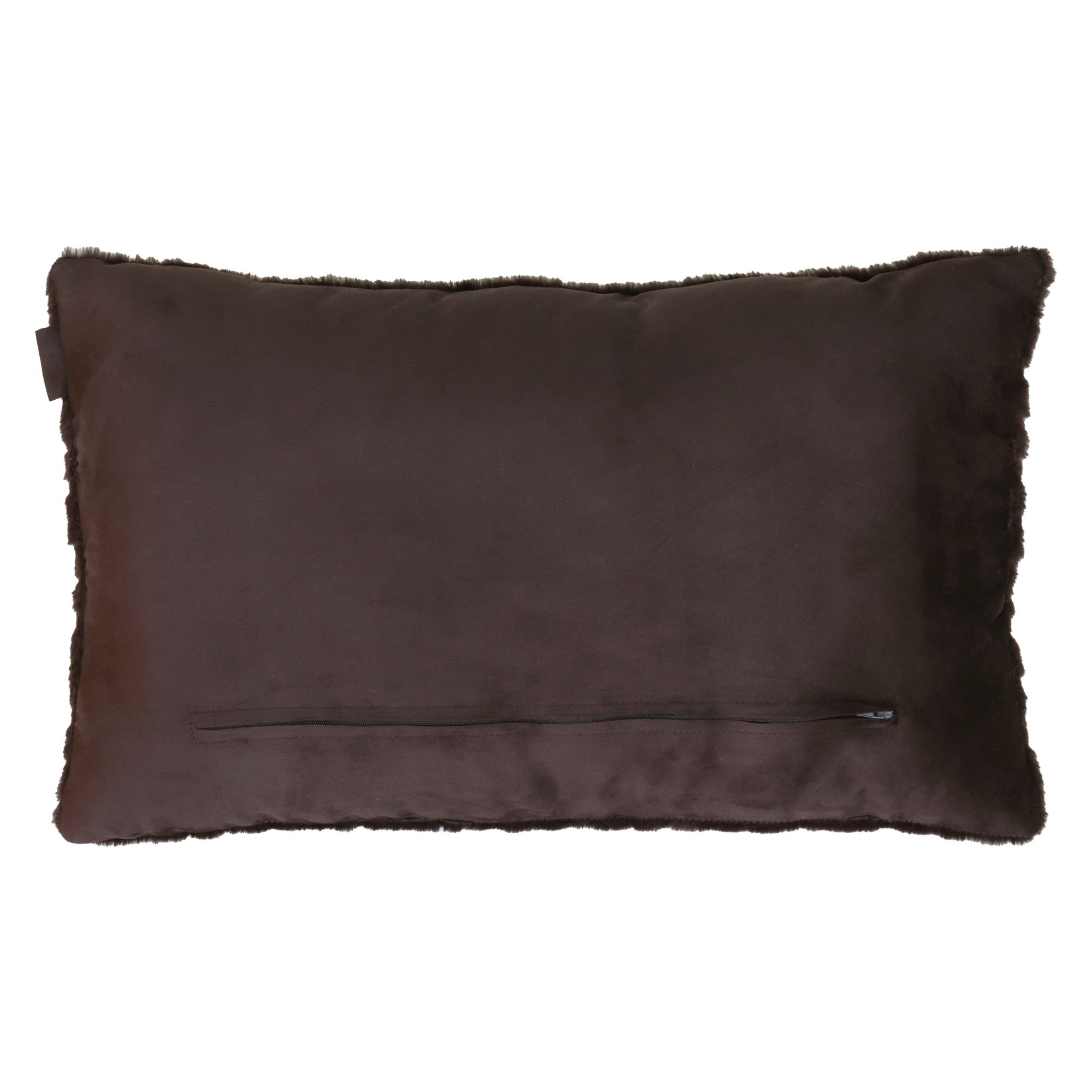 Kussen bont suede dot dark chocolate