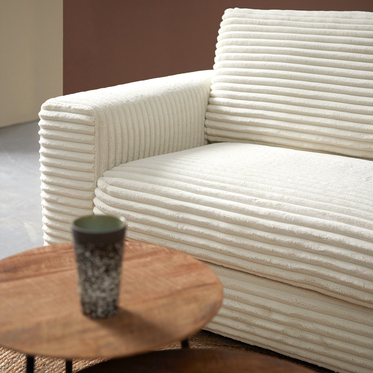 Hoekbank Avero Crème Chaise Longue