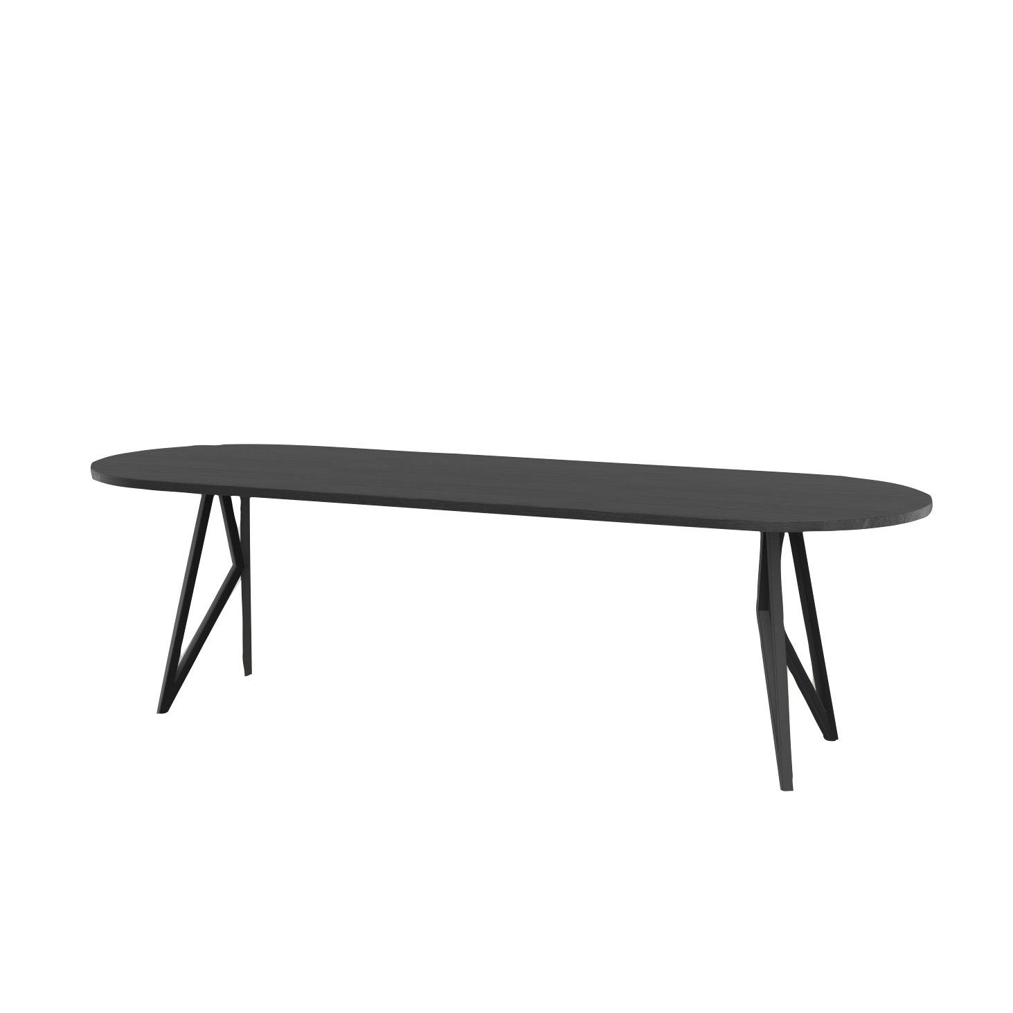 Studio HENK tafel Butterfly Plat ovaal - zwart frame, zwarte beits