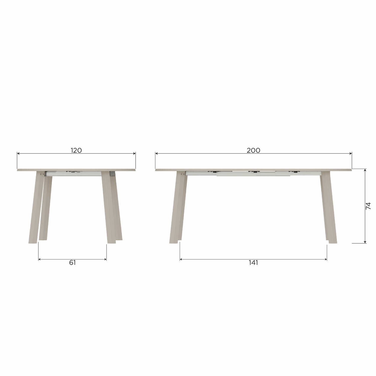 Janne uitschuifbare eettafel rond eiken dakargrau [fsc]