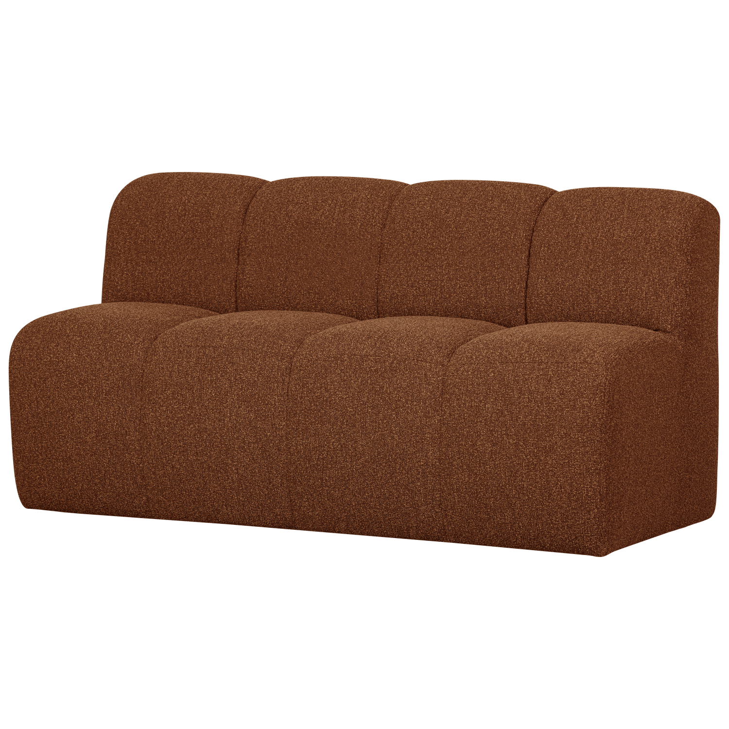 Mojo eetbank 164 cm met rugleuning ribstof roestbruin