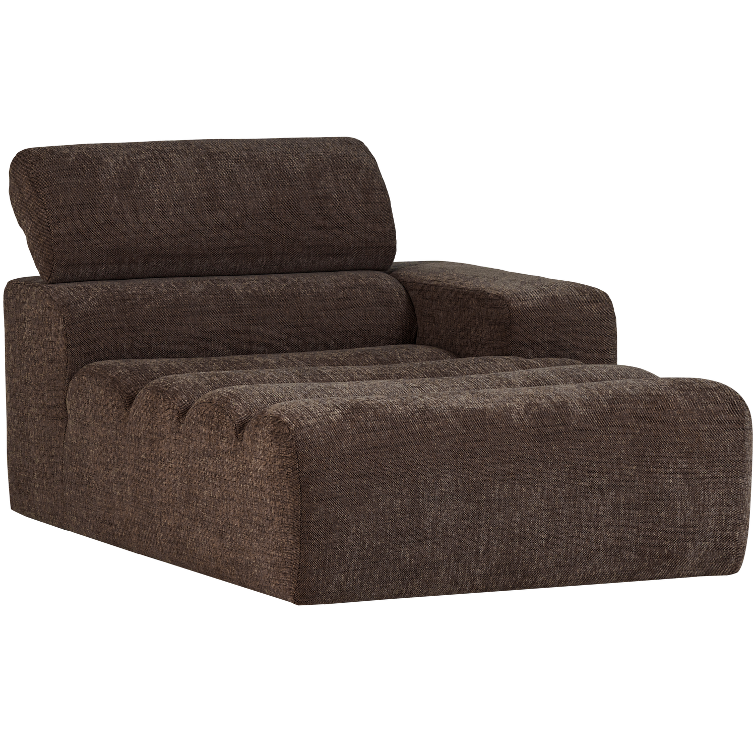 Novi chaise longue element arm rechts boucle karamelbruin