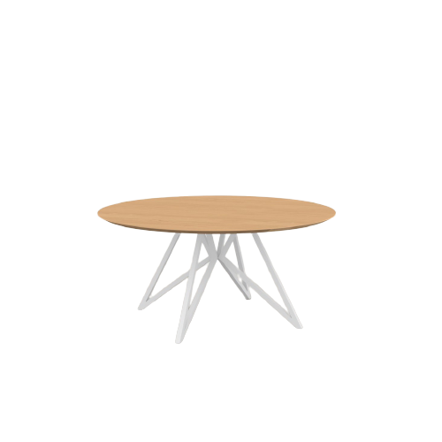 Studio HENK tafel Butterfly Rond QuadpodXL - wit frame, hardwax light 3041