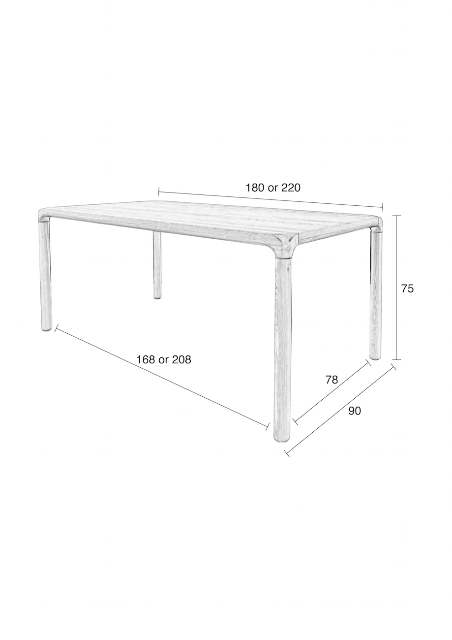 Zuiver Storm eettafel Naturel