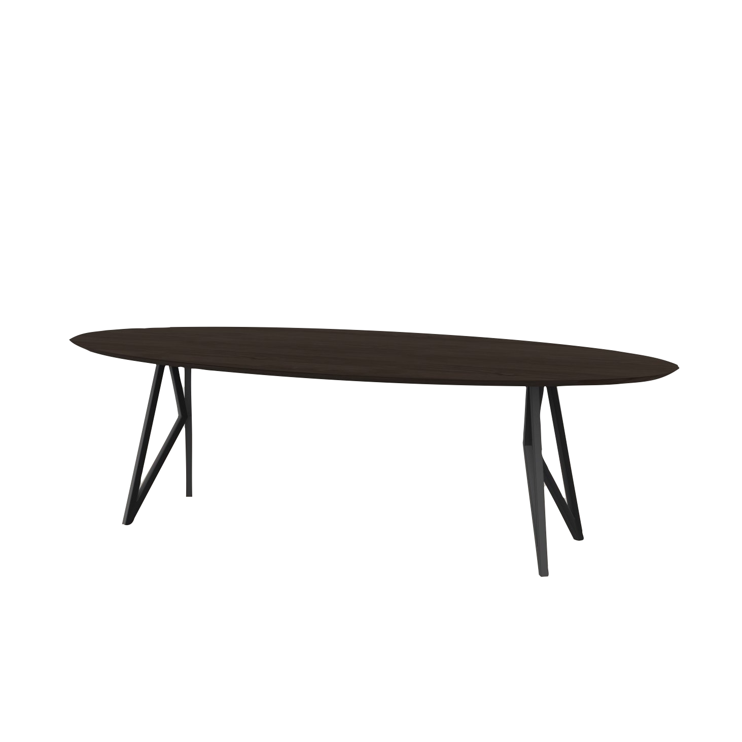 Studio HENK tafel Butterfly Ovaal - zwart frame, gerookte beits