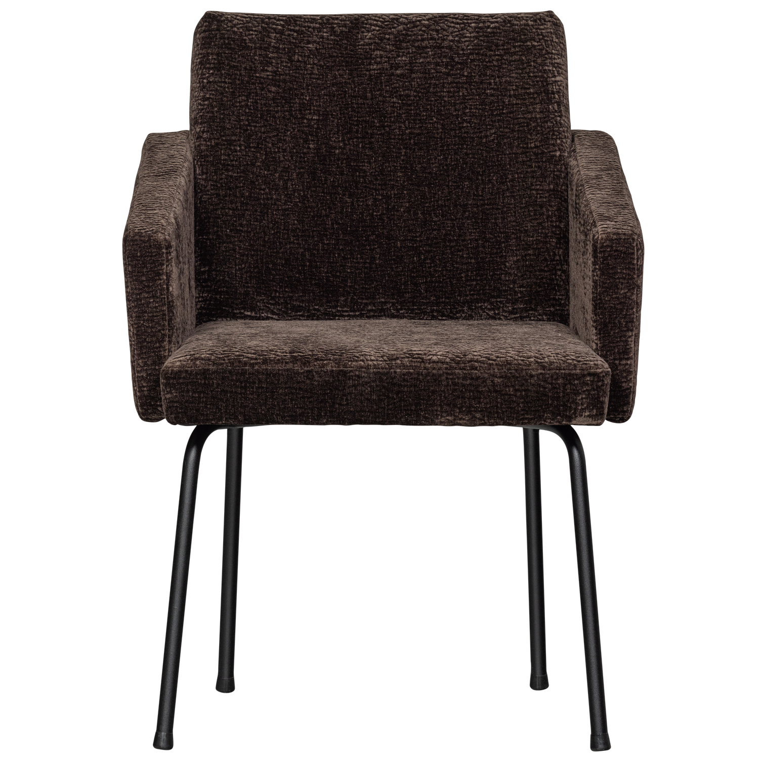 Mount eetkamerstoel met armleuning 3d chenille middenbruin