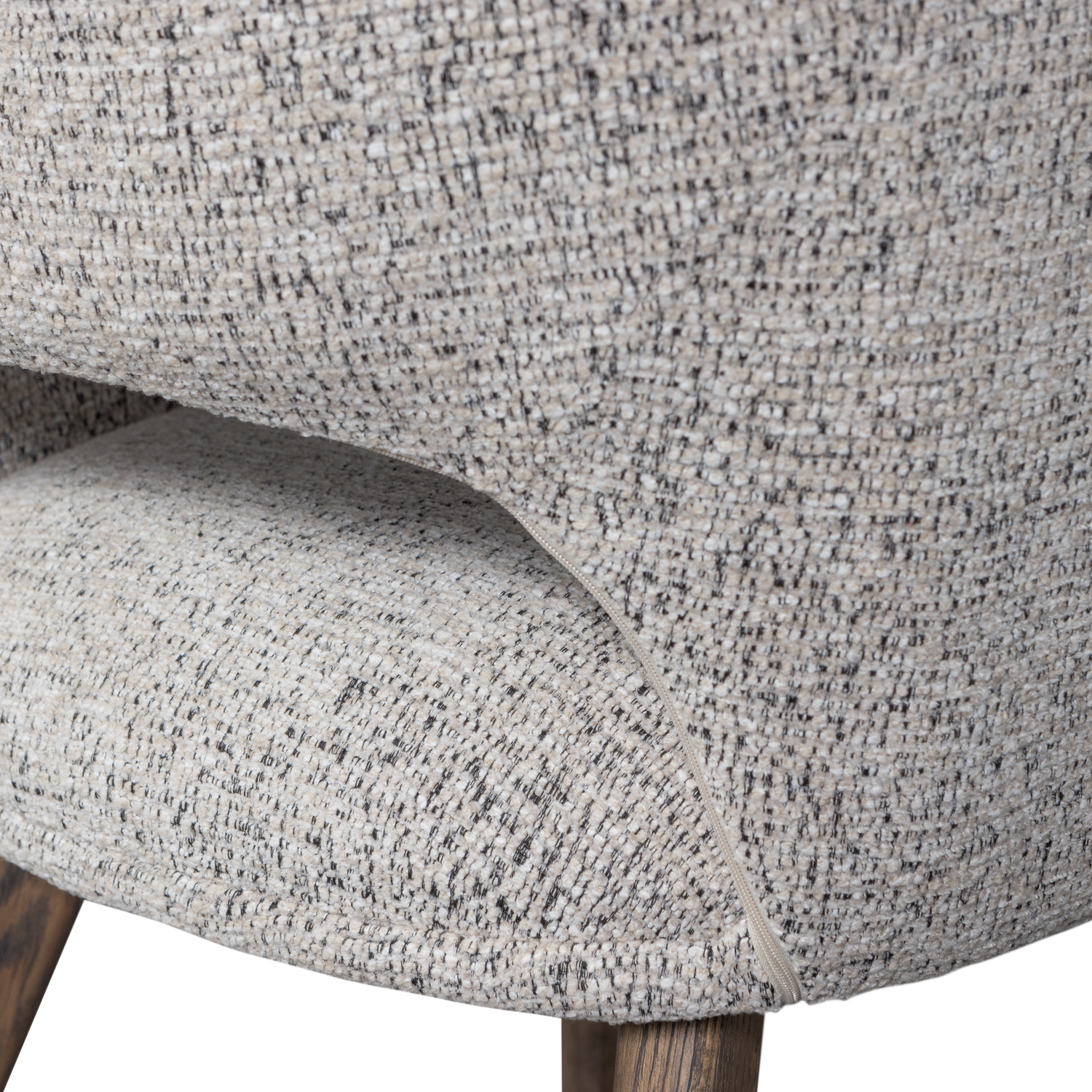 Murat eetkamerstoel taupe met houten poot naturel
