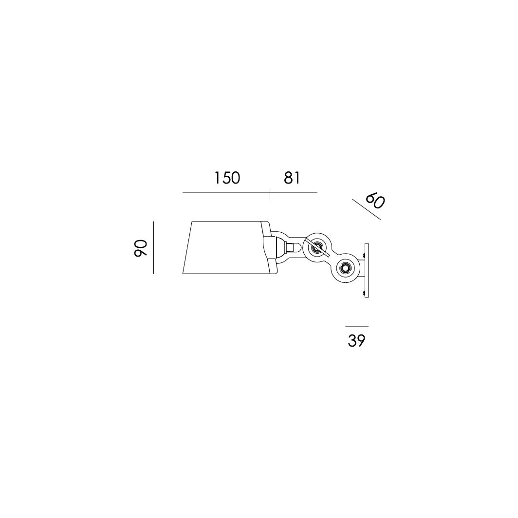 Tonone wandlamp Bolt Sidefit Mini Install