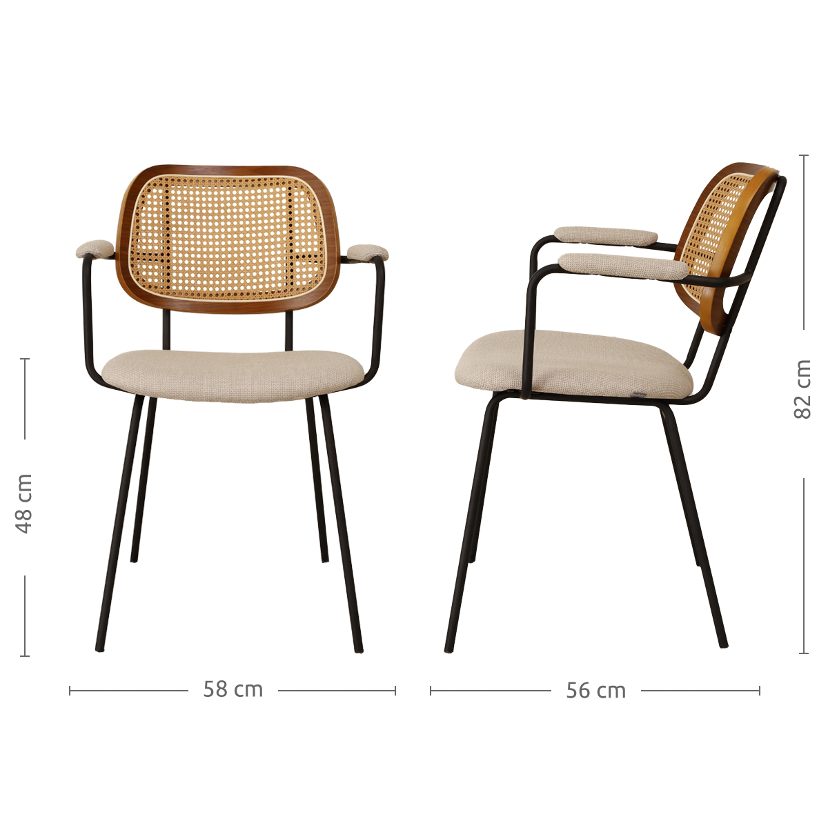 Rotan eetkamerstoel Jolie 