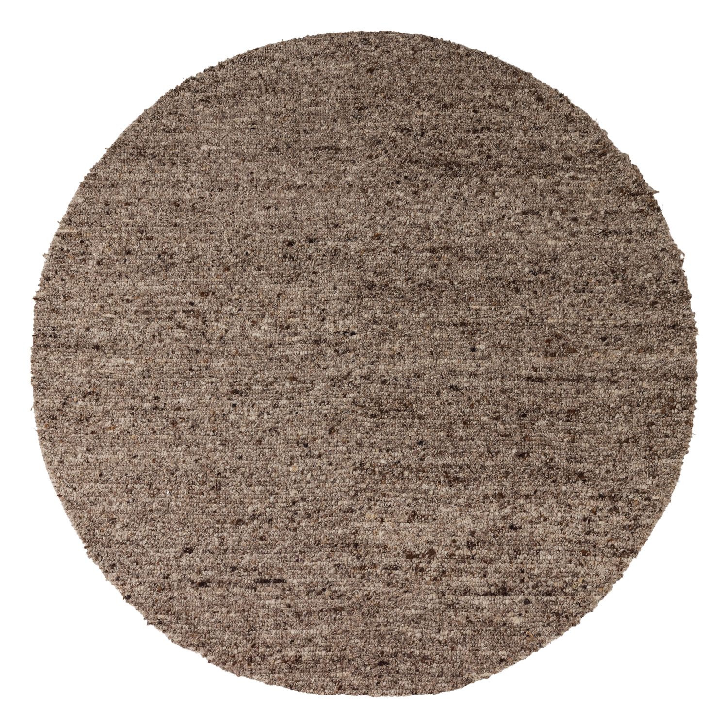 Efia vloerkleed rond wol bruin melange o200 cm