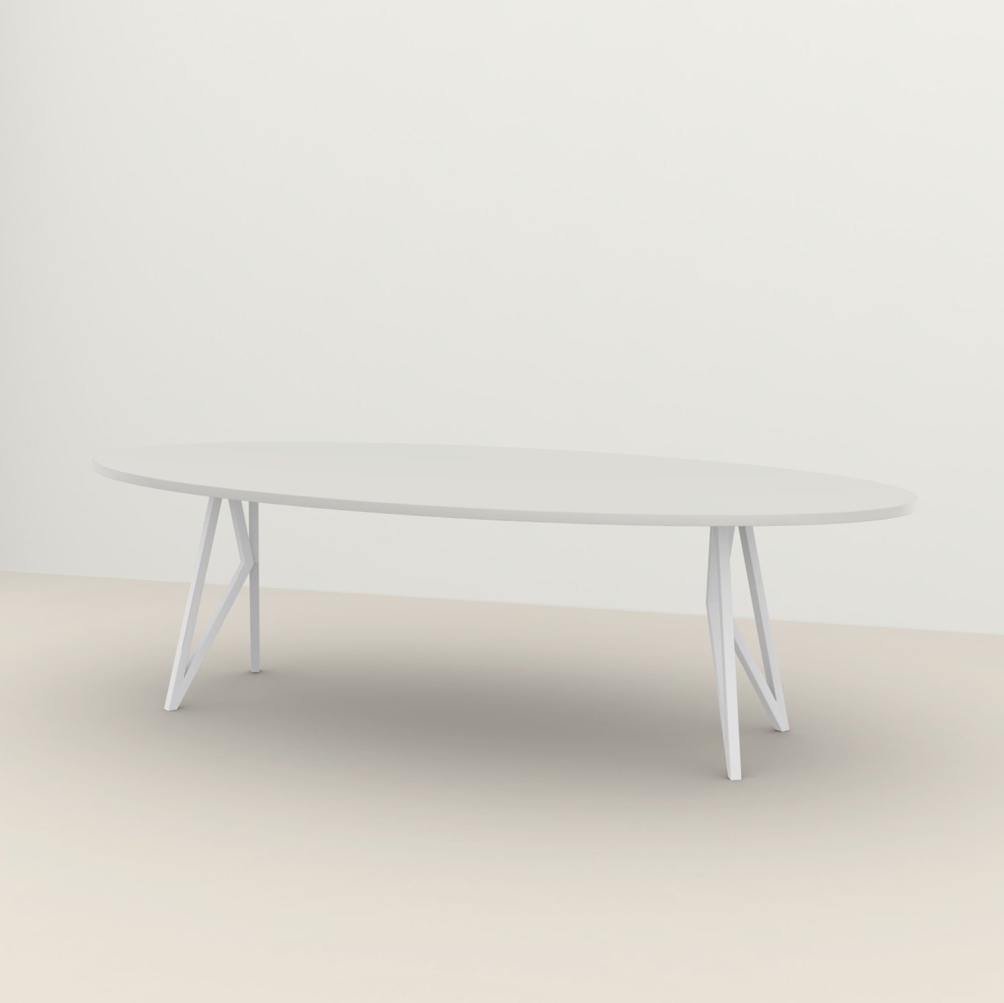 Studio HENK tafel Butterfly Ovaal - wit frame, HPL Fenix bianco kos
