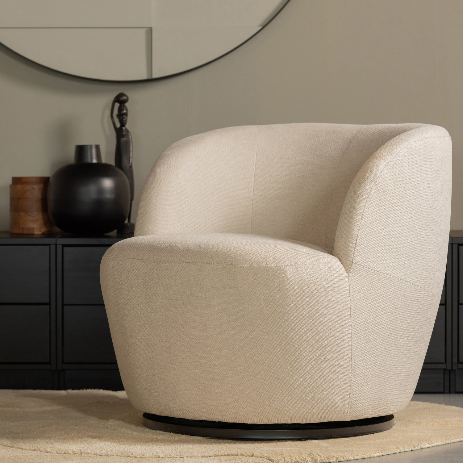 Serra draaifauteuil naturel melange