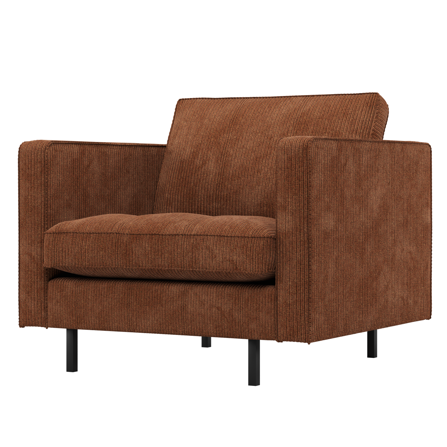 Rodeo classic fauteuil ribstof roestbruin