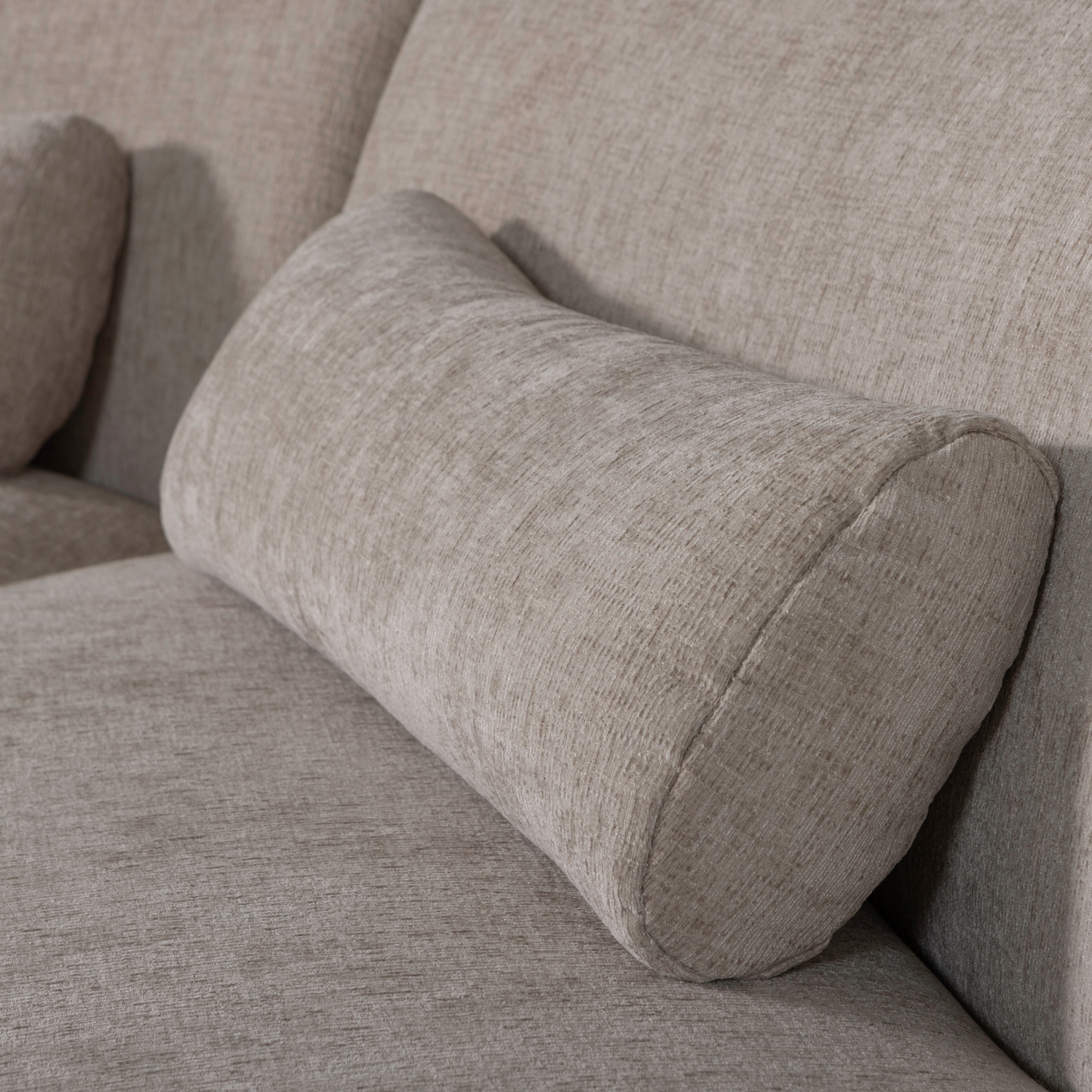 Batavier half ronde bank 4-zits velvet lichtbruin melange