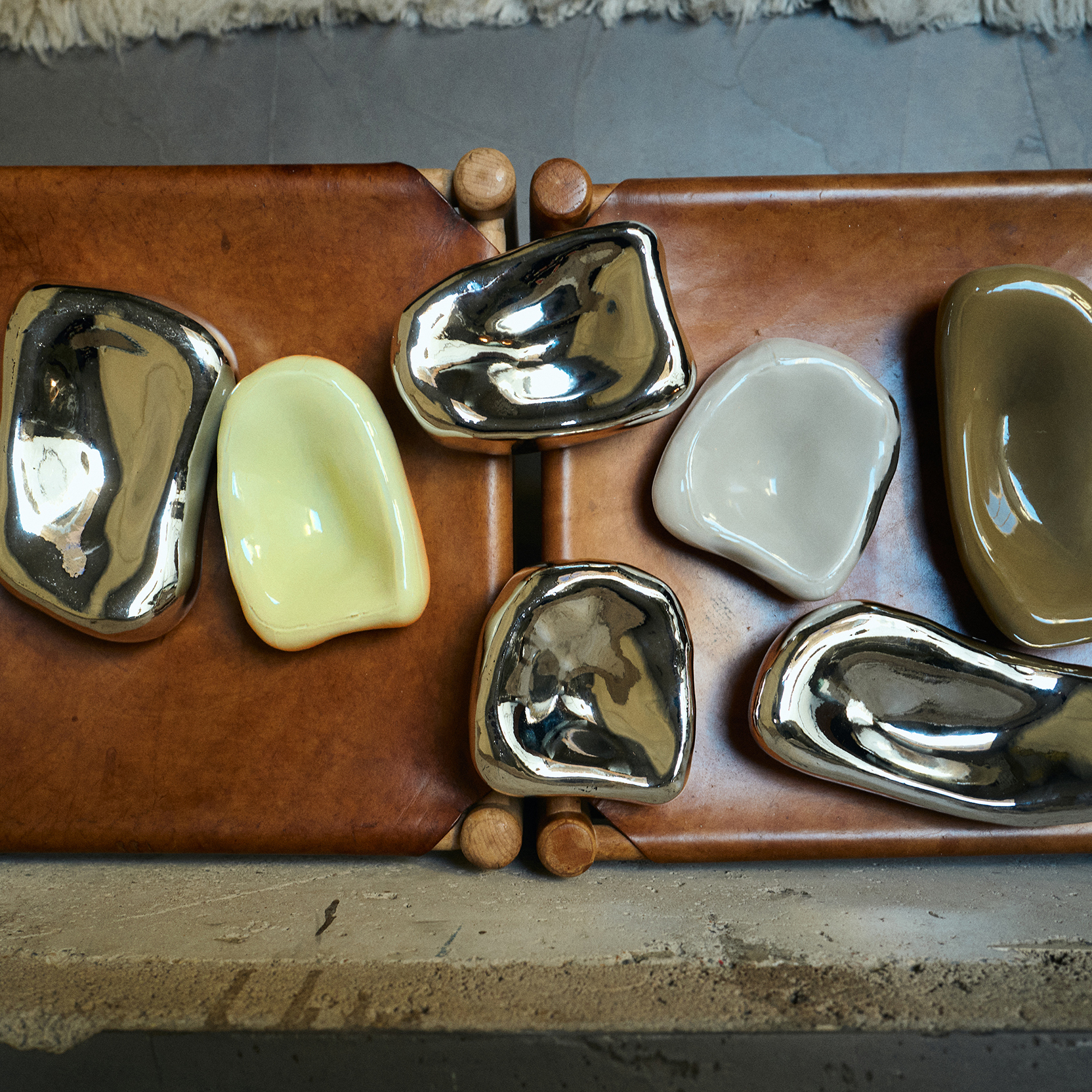 HKliving Decoratieobject glass sculpture Cream