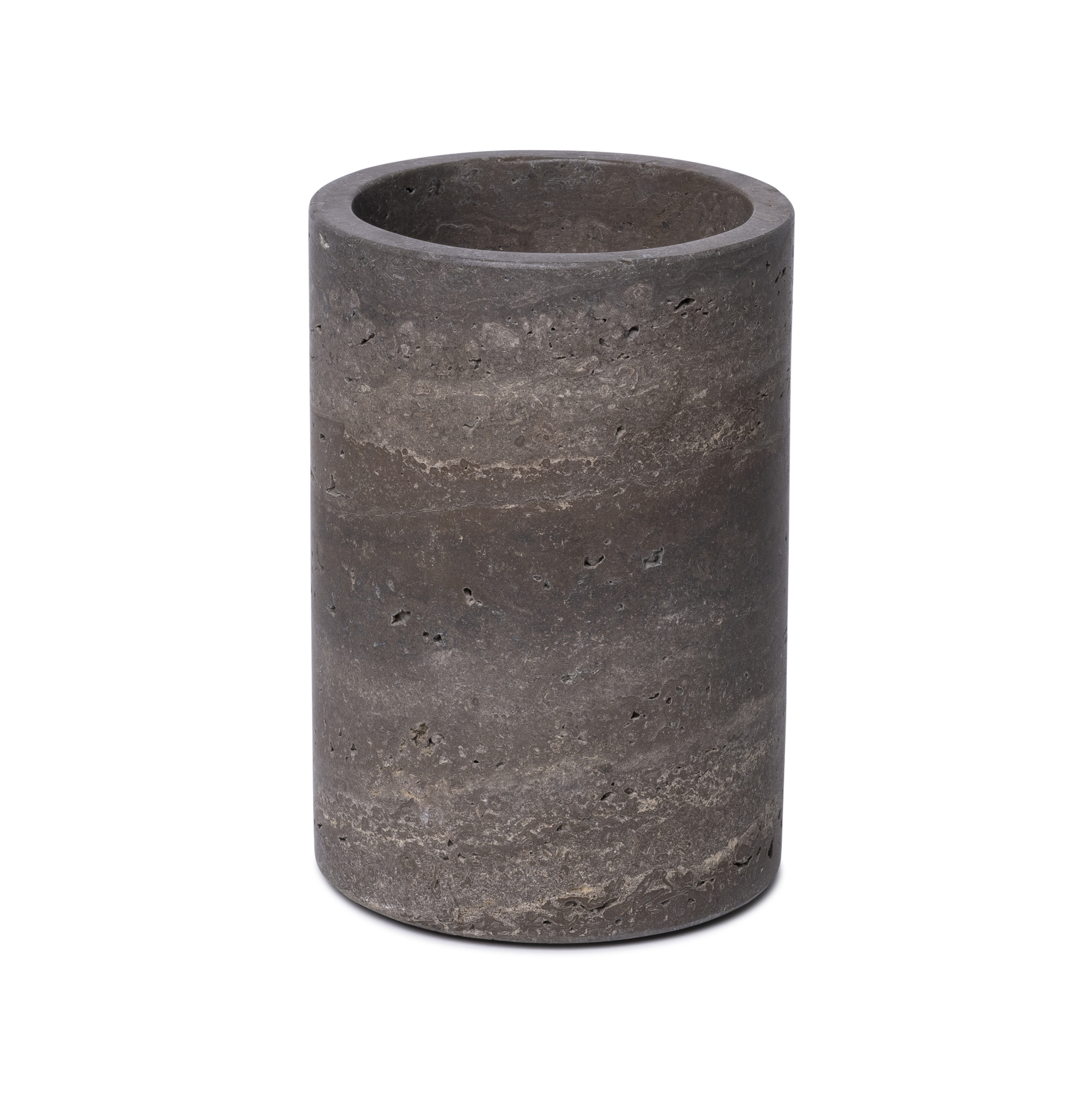 Wijnkoeler/vaas Titanium travertine 18x12cm