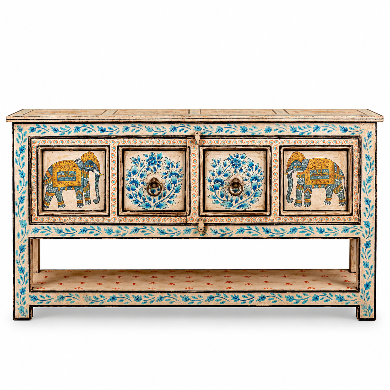 Consoletafel Aakash Handbeschilderd