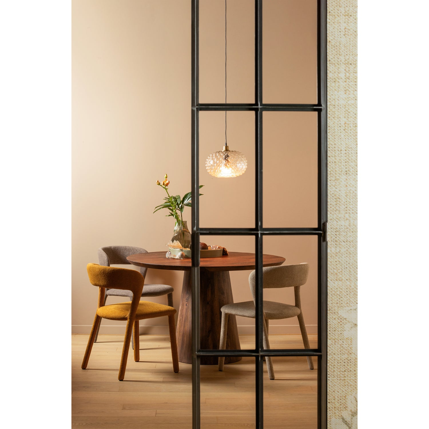 Noble eetkamerstoel leerlook zwart/grijs