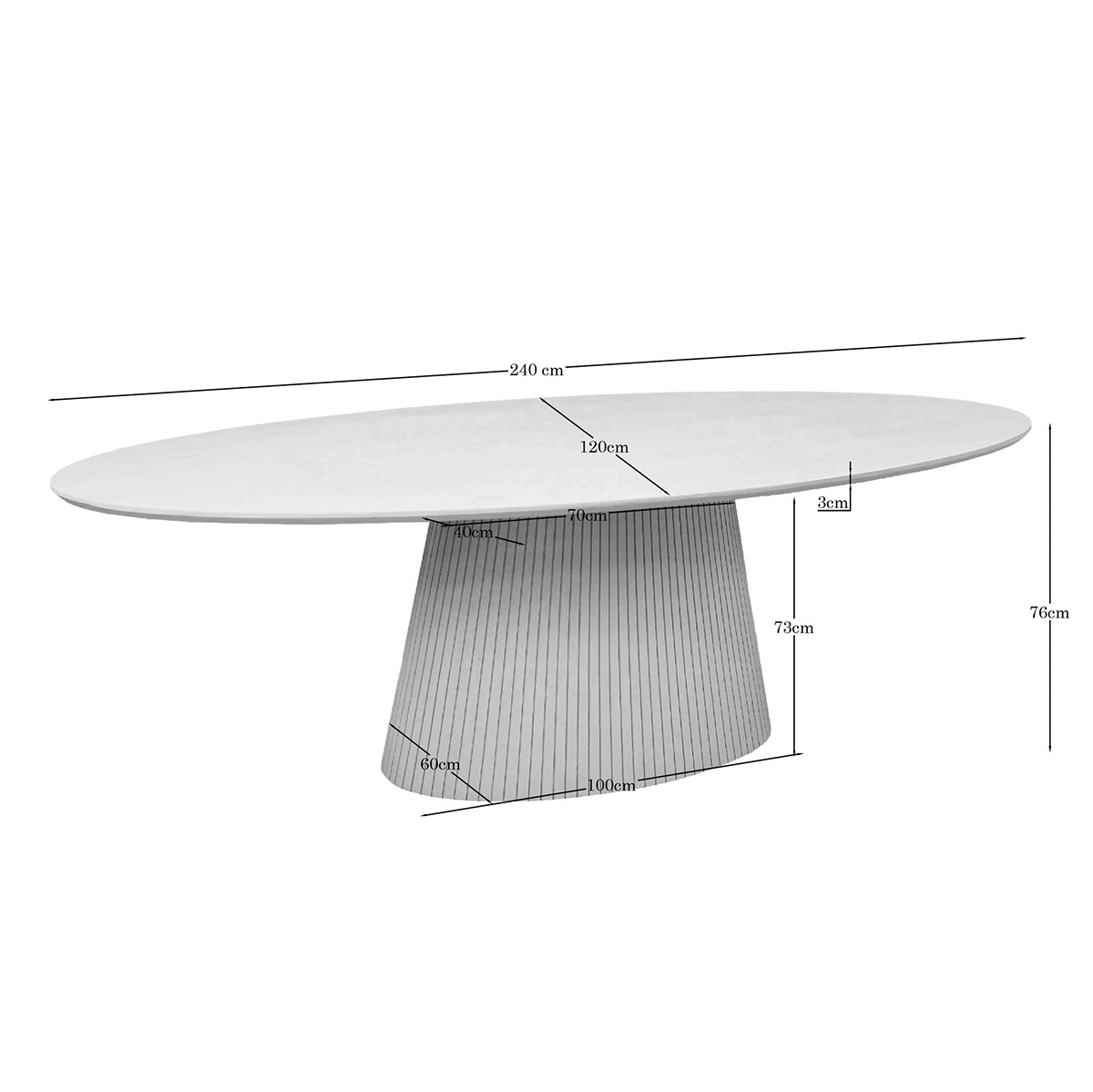 Eettafel Ovaal Sol Witzand