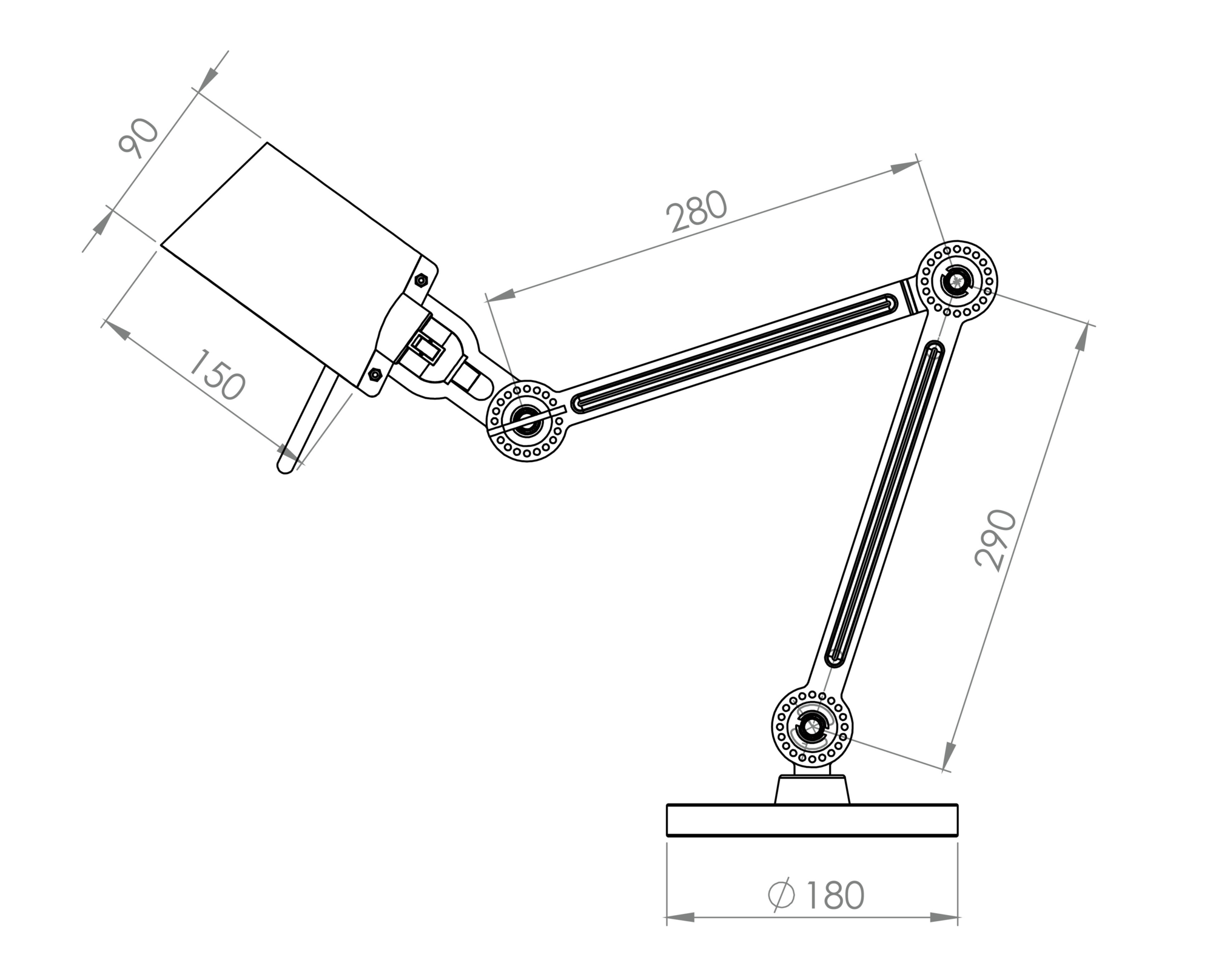 Tonone bureaulamp Bolt small 2 arms