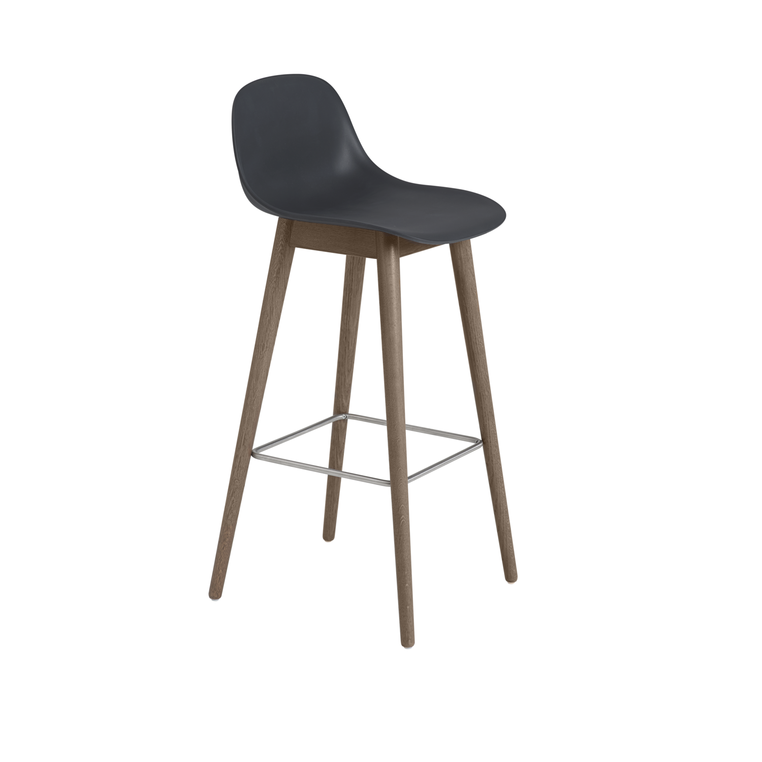 Muuto barkruk met rugleuning Fiber Bar Stool Wood Base