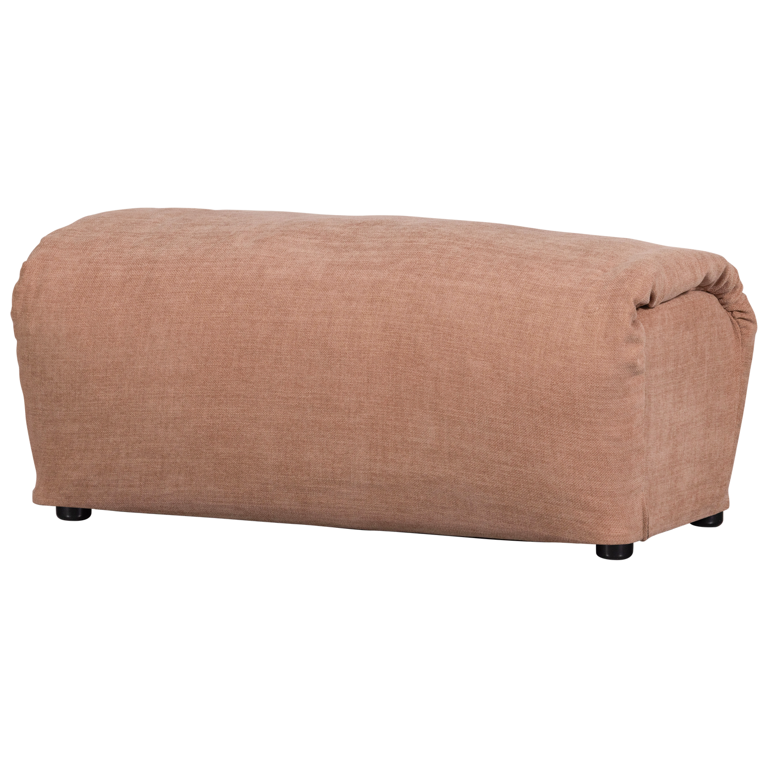 Baggy hocker geweven stof naturel melange