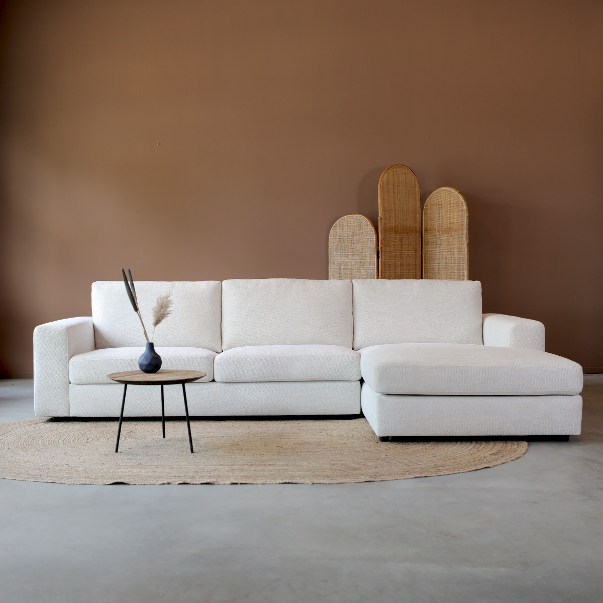 Hoekbank Avero Beige Chaise Longue