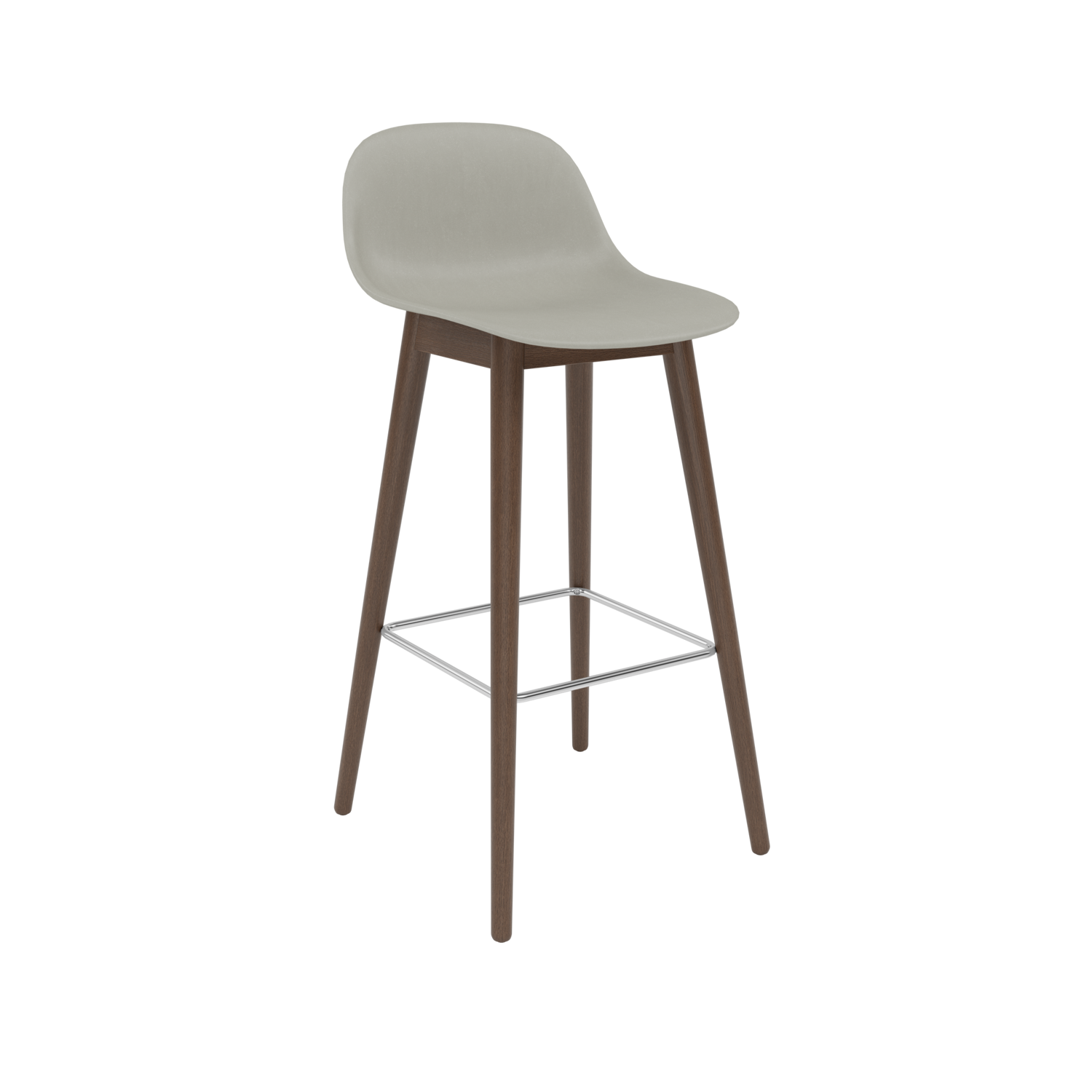 Muuto barkruk met rugleuning Fiber Bar Stool Wood Base