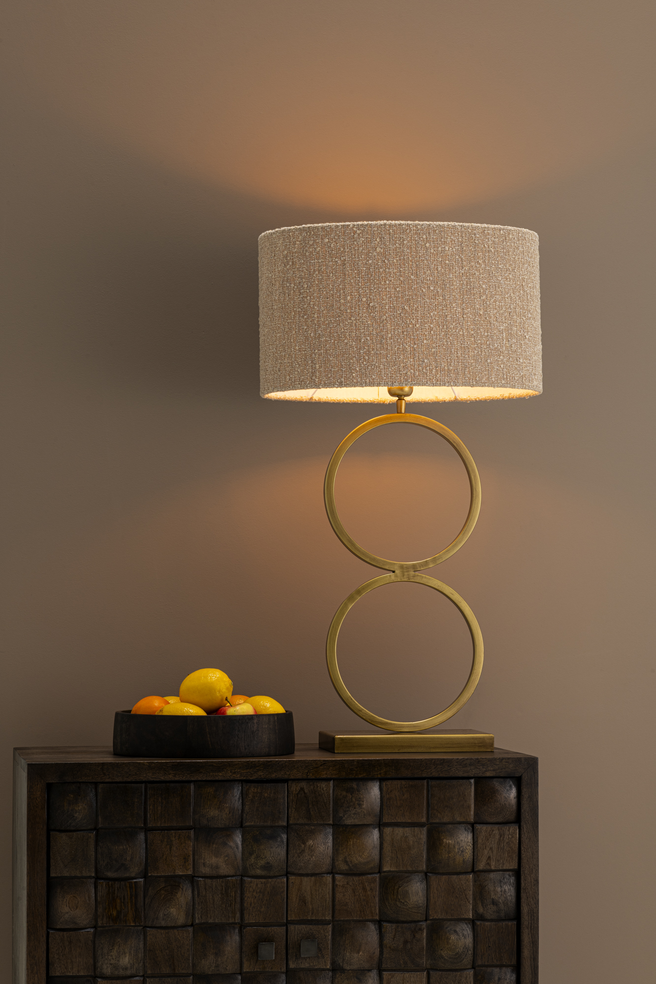 Lampenkap Ovaal Aspen bouclé beige