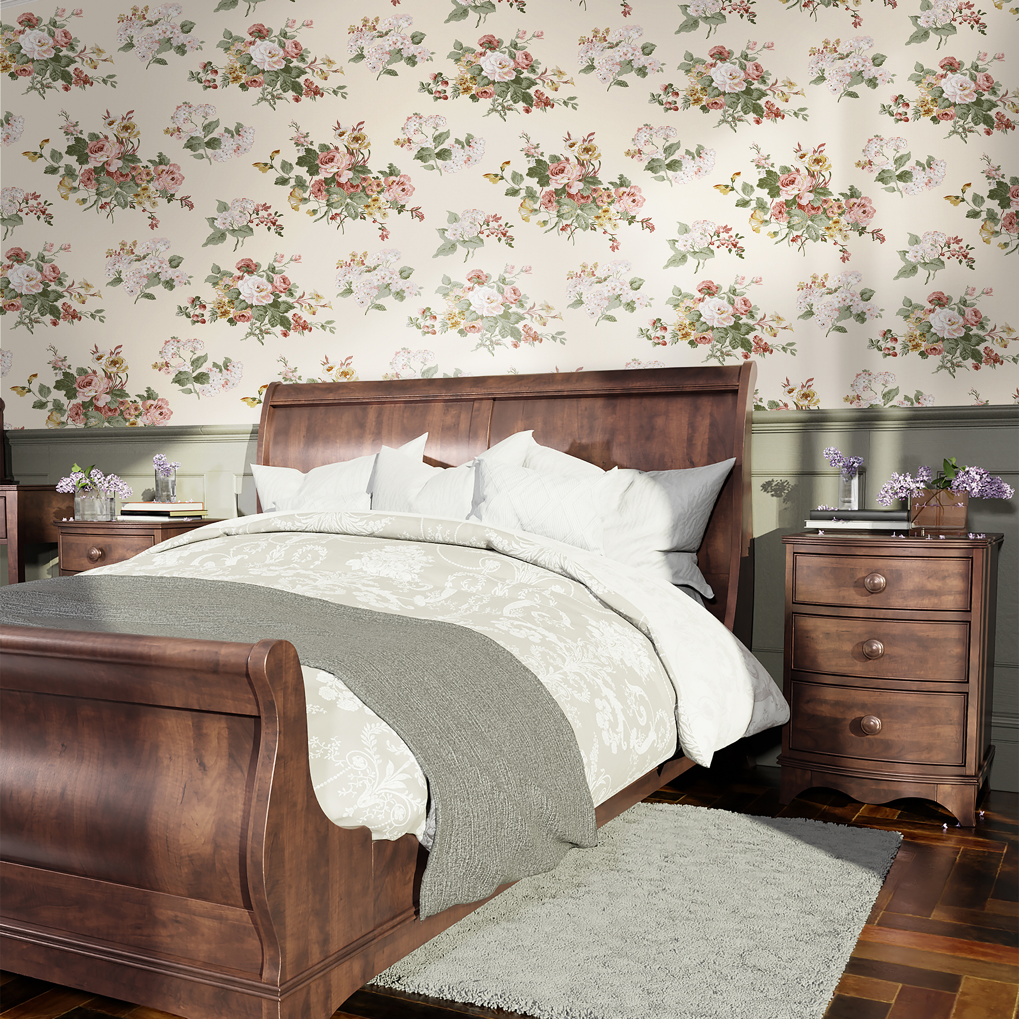 vliesbehang laura ashley rosemore pale sable