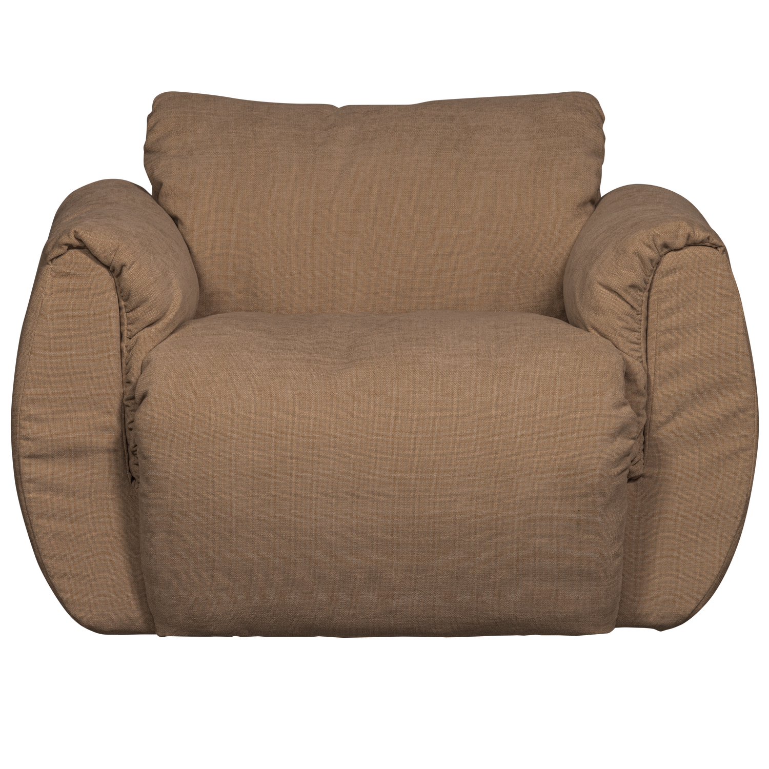 Baggy draaifauteuil geweven stof warmgrijs melange