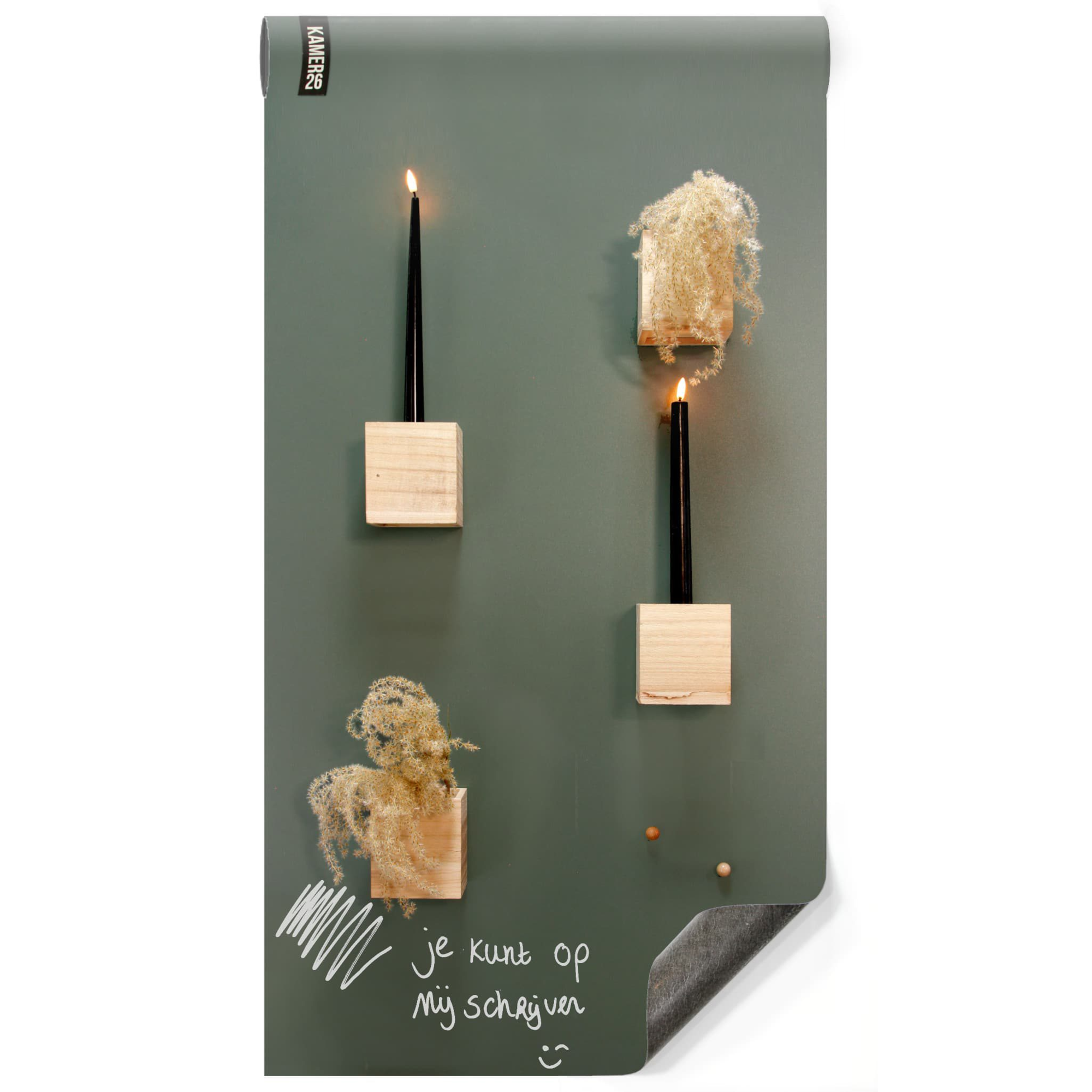 Magneetbehang luxe – krijtbord olijfgroen