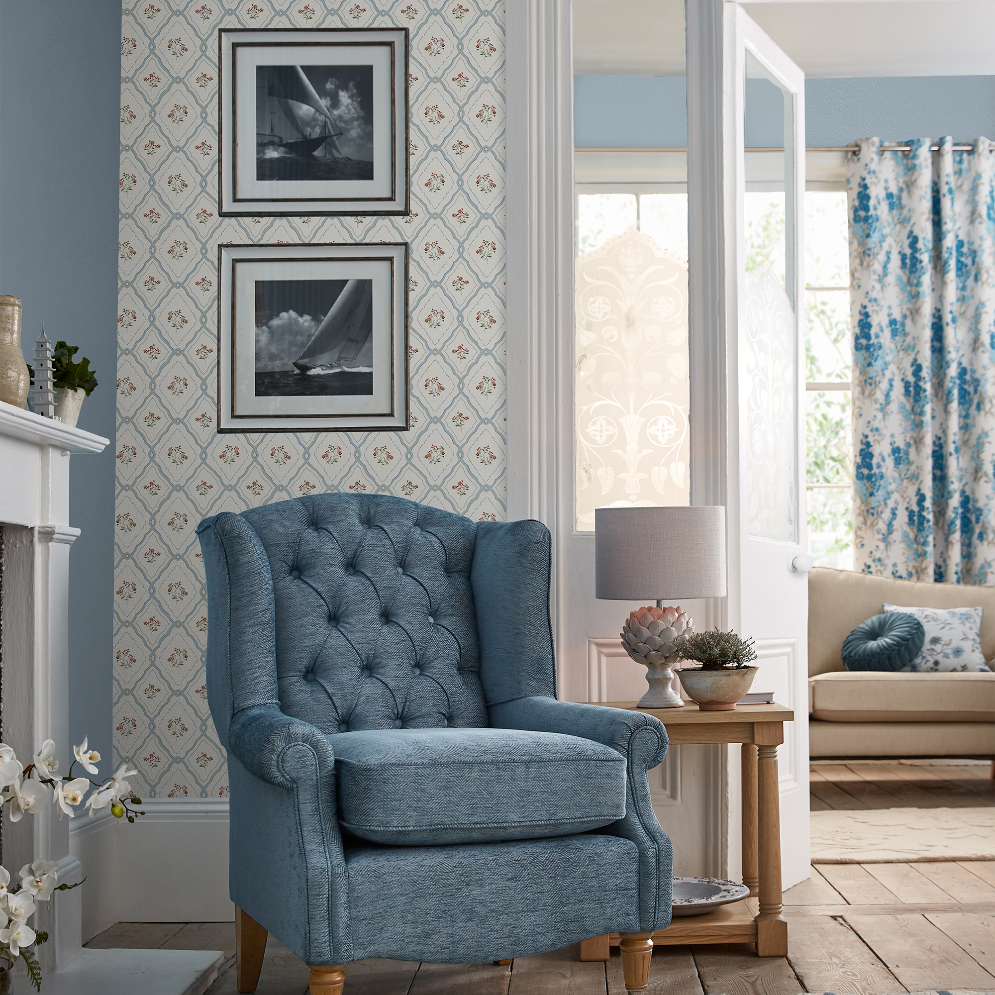 Behang Laura Ashley Pinford Trellis