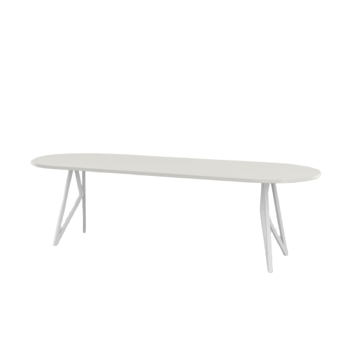 Studio HENK tafel Butterfly Plat ovaal - wit frame, HPL Fenix bianco kos