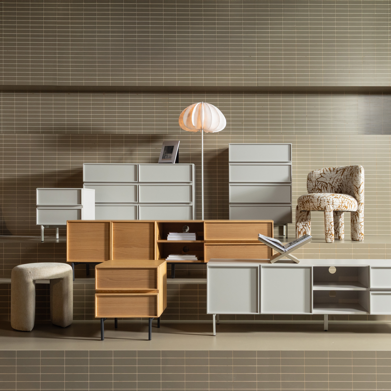 Tours ladekast/nachtkastje 2 lades melamine/mdf naturel