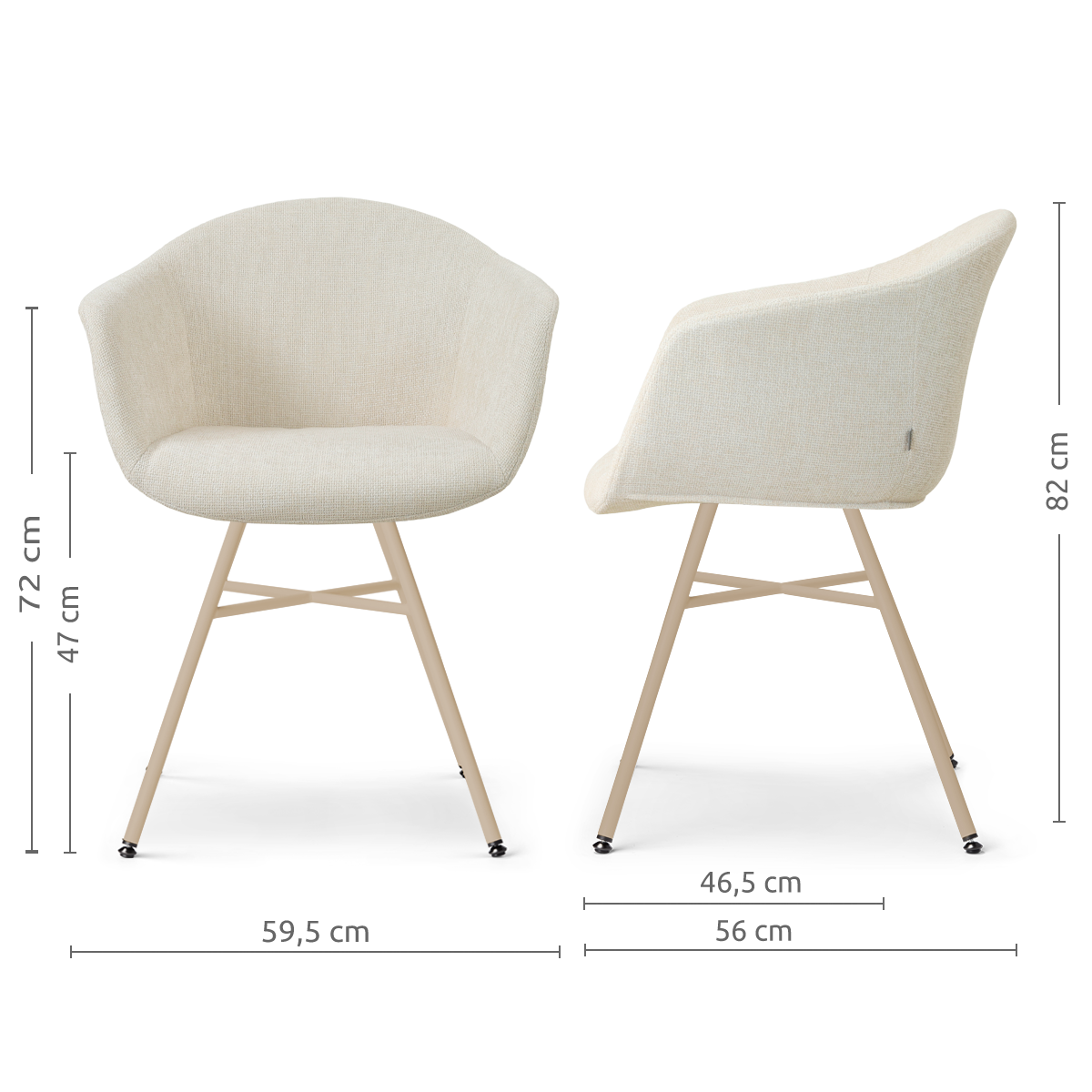 eetkamerstoel Noa-Otis beige onderstel