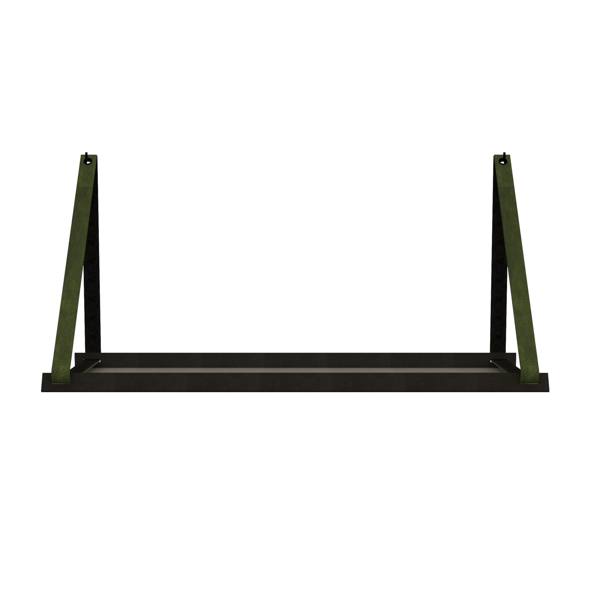 Stalen wandplank 70x20cm - incl. leren plankdragers