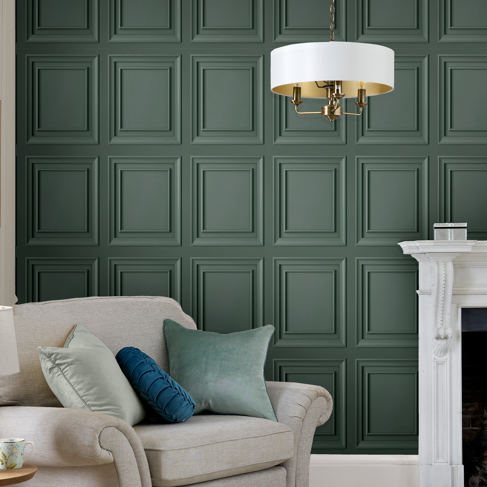 vliesbehang laura ashley redbrook wood panel fern green
