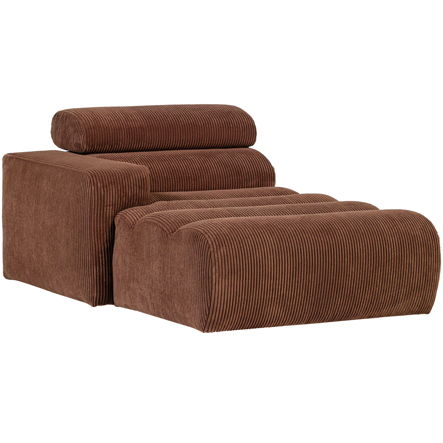 Novi chaise longue element arm links ribstof terra